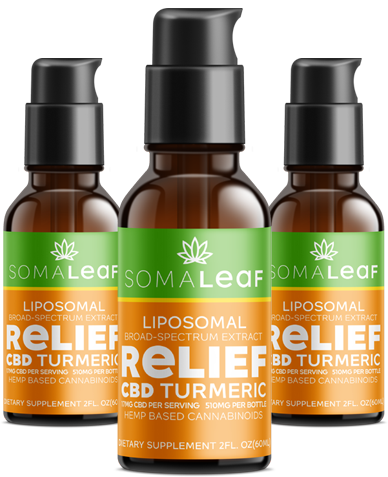 SomaLeaf CBD Turmeric Liposomal Formula — Official Bottle Front View